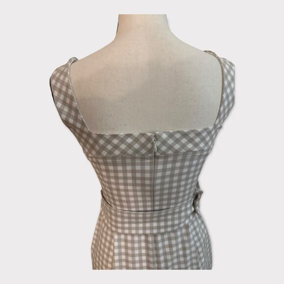 White House Black Market Gingham Button-Front Dress - Size 00 - Picture 6 of 12